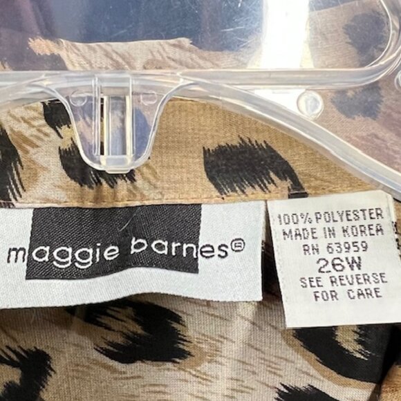 Maggie Barnes Womens Button-Down Semi-Sheer Tunic Animal Print Size 26W - Picture 2 of 7
